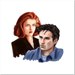 Mulder and Scully - portrait Posters and Art